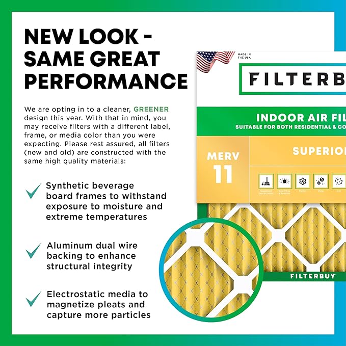 Filterbuy 20x23x4 Air Filter MERV 11 (MPR 1200) Allergen Defense Replacement (4-Pack), Electrostatic Pleated HVAC AC Furnace Filters, Made in USA (Actual Size: 19.50 x 22.50 x 3.63)