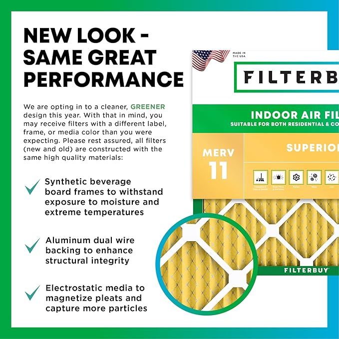 Filterbuy 17x17x1 Air Filter MERV 11 (MPR 1200) Allergen Defense Replacement (4-Pack), Electrostatic Pleated HVAC AC Furnace Filters, Made in USA (Actual Size: 17.00 x 17.00 x 0.75)