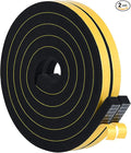Weather Stripping High Density, 1/2 in x 1/2 in Soundproof Door Seal Strips, Weatherproof Foam Insulation Tapes for Windows Doors, Easy Cut to Size, 2 Rolls Total 13Ft