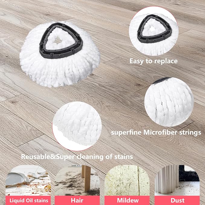 Mop Replacement Heads 6 Pcs & 2 Scrub Brushes Combo - Image 3