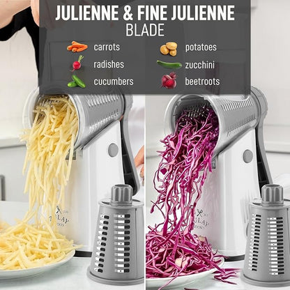Zulay Kitchen Rotary Cheese Grater 5 Blade Cheese Shredder - Image 6
