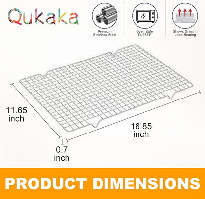 2PCS Cooling Racks for Cooking and Baking -11.65''x16.85''Heavy Duty Stainless - Image 6