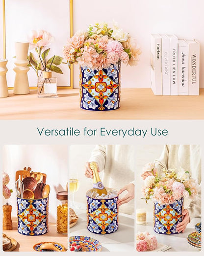 vancasso SIMI Utensil Holder, 7.3"+5.5" Porcelain Kitchen Utensil Holder - Image 5