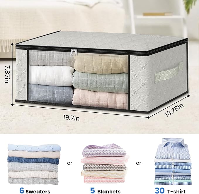 HomeHacks Storage 6-Pack Clothes Organizer Storage Bags Foldable Storage Box - Image 2