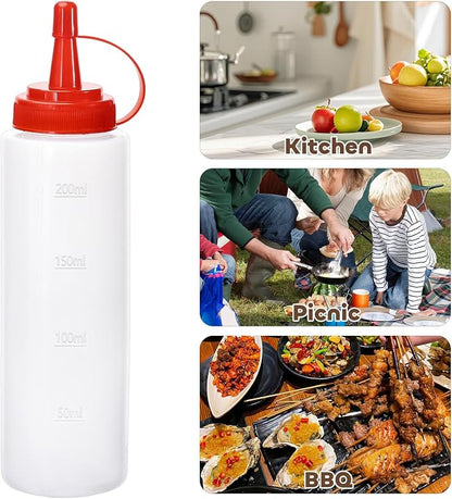 Condiment Squeeze Bottles Ketchup Dispenser, 6 Pack 8oz Squeeze Bottles - Image 6