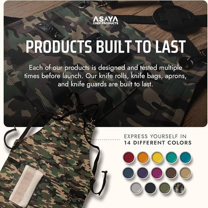 Asaya Chef and BBQ Apron with Bottle Opener and Hand Towel - 10oz Cotton Canvas - Image 6