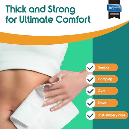 Inspire Ultra Thick Rinse Free Body Wipes, Bathing Wipes, Rinse Free Wet Wipes - Image 4