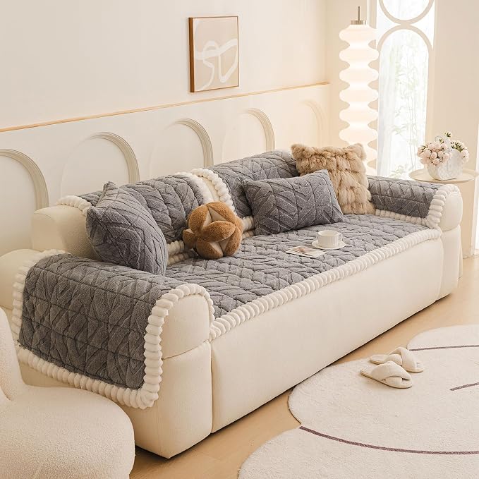 OTOB Plush Couch Cover for Dogs Washable, Non Slip Fuzzy Soft Armrest Backrest - Image 9