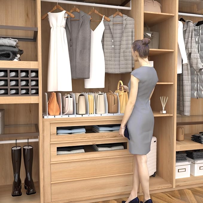 SPACEKEEPER Shelf Divider for Closet, Adjustable Purse Organizers Handbag - Image 6