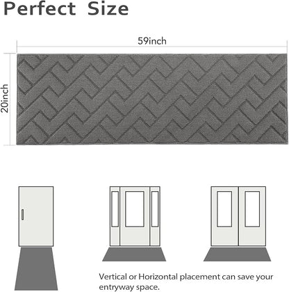 hicorfe Indoor Doormat, Front Back Door Mat Rubber Backing Non Slip Door Mats - Image 2