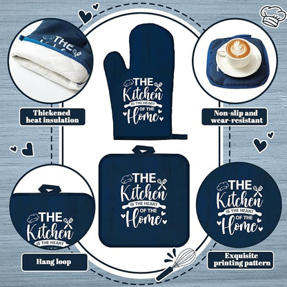 Leinuosen 8 Pcs Kitchen Towels and Oven Mitts Sets Pot Holders Dishcloths Set - Image 5