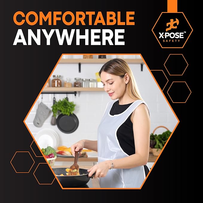 Xpose Safety 3000 White Plastic Disposable Aprons - Image 6