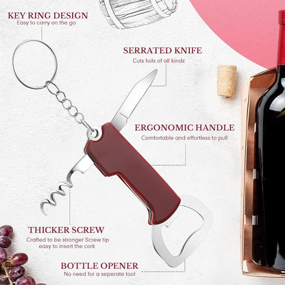 Ziliny 24 Pcs Bottle Opener Keychain Bulk Wine Bottle Beer Opener Keychain - Image 2