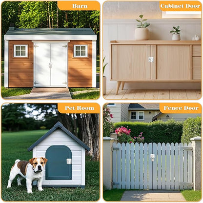 Alise Flip Latch Gate Latch White Shed Lock Shed Latch Barn Door Lock Locking - Image 6
