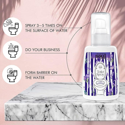Toilet Spray 2Oz, Lavender Scent, Bathroom Deodorizer, Travel Size Air - Image 2