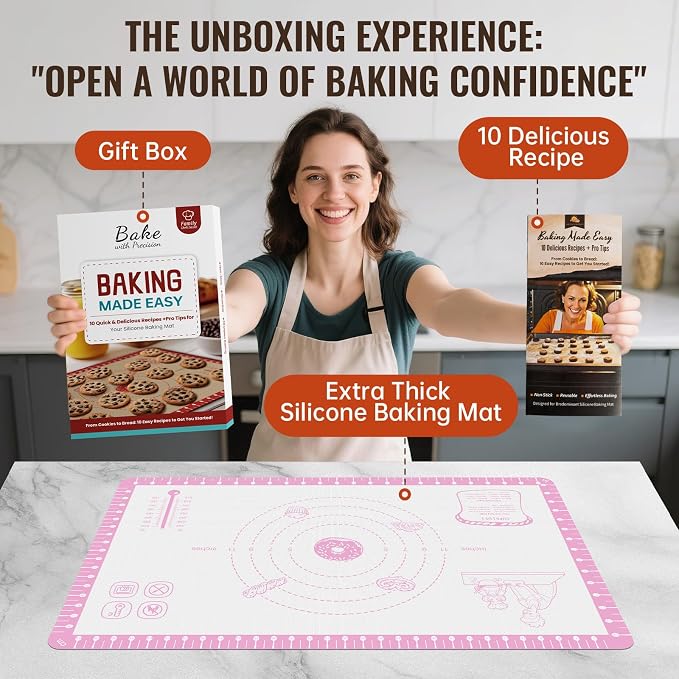 Silicone Baking Mat with 10 Recipes, Non Stick Silicone Mat - Image 3