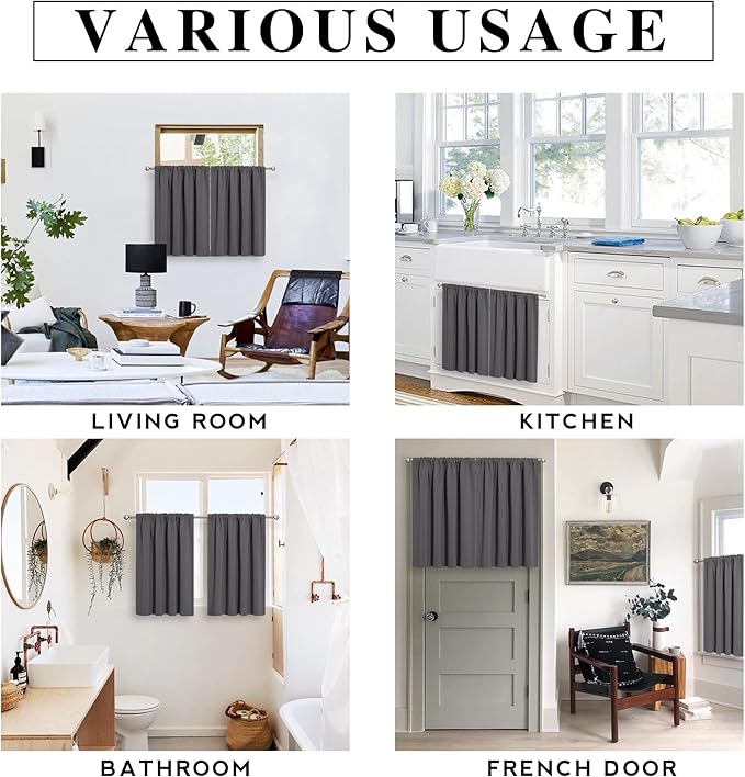 RYB HOME Short Blackout Curtains - Image 7