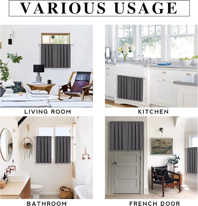 RYB HOME Mini Curtains for Small Window, W29 x L45 inches - Image 7