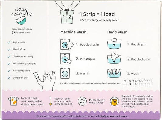 LAZY COCONUTS Eco Friendly, Plant Powered Laundry Detergent Strips - Image 2