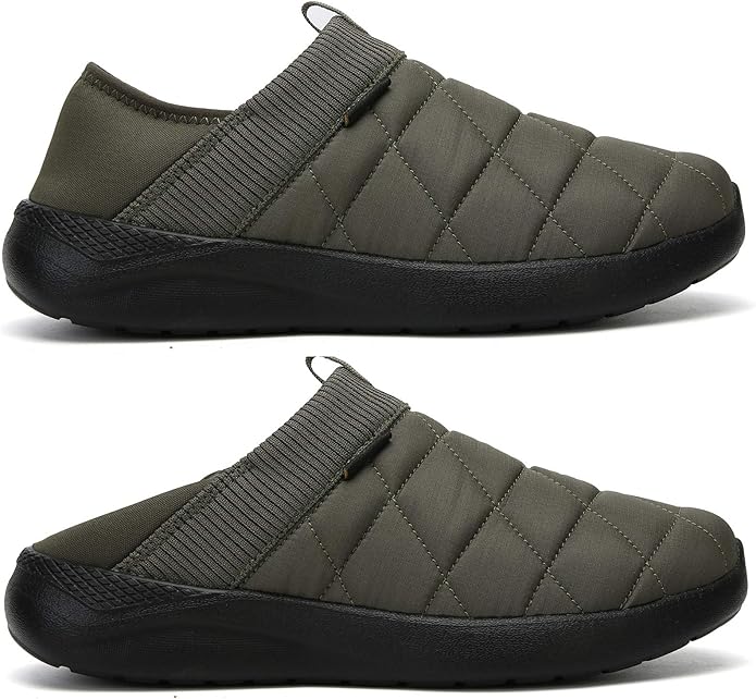 KUBUA Slippers for Men and Womens Indoor House Shoes Plush Slip on Outdoor Garden Loafers