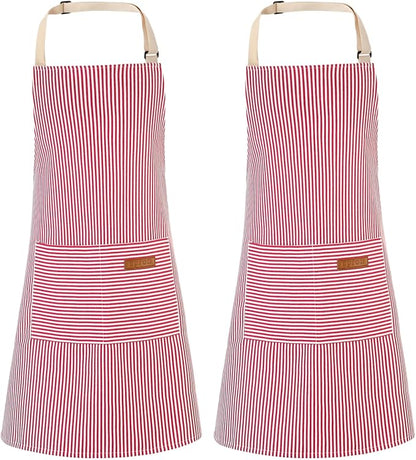 2 Pack Stripes Kids Apron, Kids Cooking Aprons by XLSXEXCL