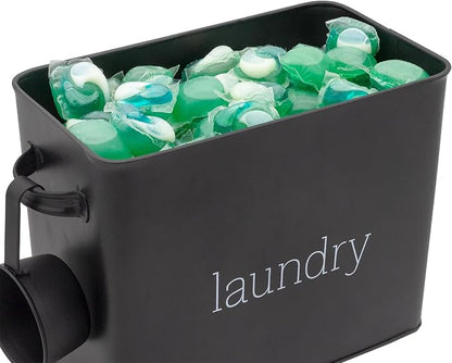 AuldHome Design Enamelware Laundry Powder Container, Enamelware Detergent Bin - Image 5