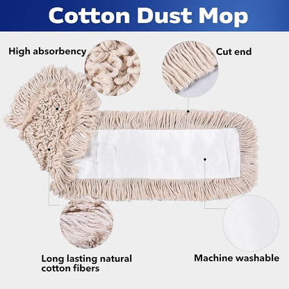 Matthew Cleaning 36'' Cotton Dust Mop Refill Washable Thick Tufted Replacement - Image 4