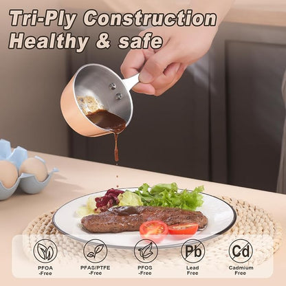 Mini Sauce Pan, Tri-Ply Stainless Steel Pot - Image 3