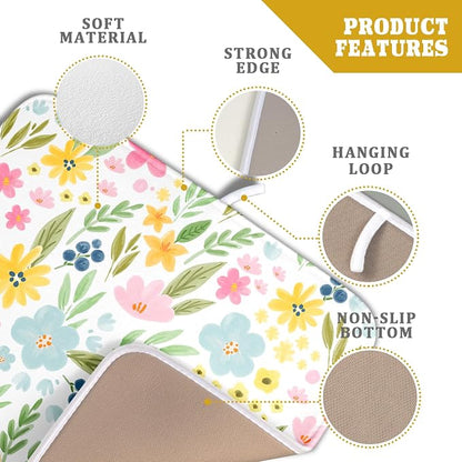 Spring Dish Drying Mat for Kitchen Counter Cute Floral Summer Holiday - Image 4