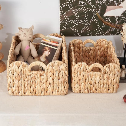Scalloped Basket Wicker & Rattan Storage Basket - Image 6