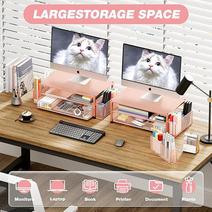 OPNICE Desk Organizers and Accessories, 2-Tier Computer Monitor Stand - Image 4