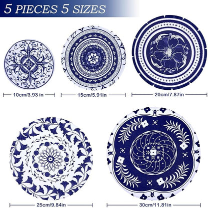 5 Pieces Bowl Covers Reusable, 5 Multi-Size Elastic Cloth Fabric Bowl Covers - Image 2