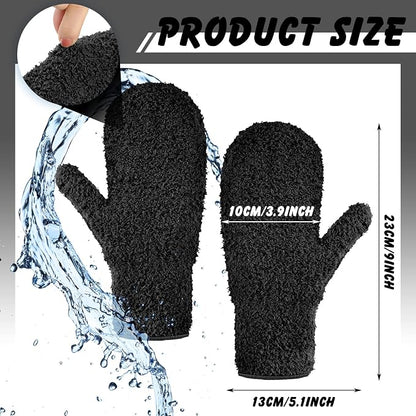 Bencailor 4 Pair Microfiber Dusting Mittens Reusable Women Cleaning Mittens - Image 3