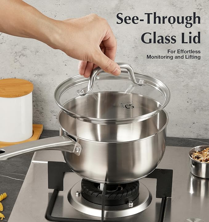 KOCH SYSTEME CS Stainless Steel Saucepan, 3 Quart Saucepan - Image 5