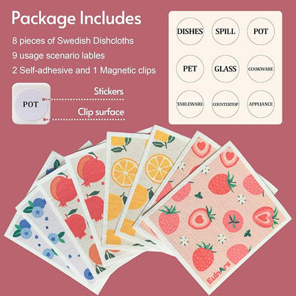 Swedish Dishcloths for Kitchen, 8 Pack Reusable Paper Towels - Image 6