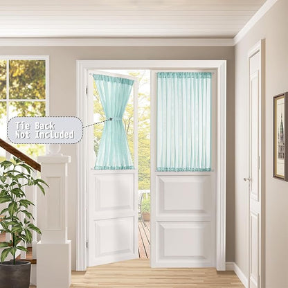 Tollpiz Sheer Curtains Closet Linen Textured Curtain Sheers Doorway Light - Image 2