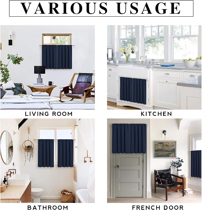 RYB HOME Blackout Curtains for Kitchen, Over Sink Privacy Curtains Window Decor - Image 5