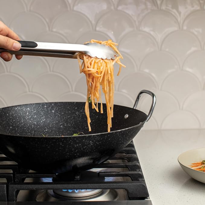 Nordic Ware Basalt Aluminized Steel Spun Wok, Ceramic Coating - Image 2