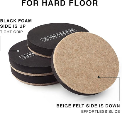 Felt Furniture Sliders Hardwood Floors X-PROTECTOR – 8 PCS 4 3/4 inch Furniture - Image 4