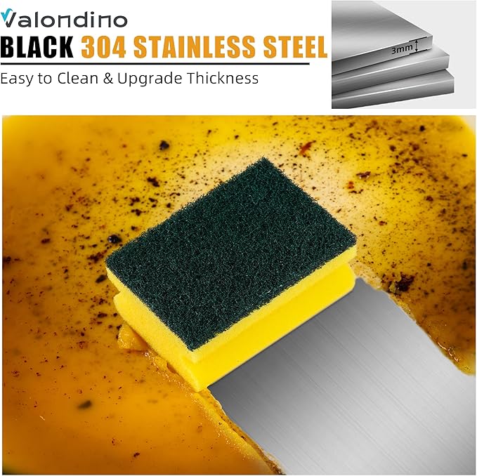 33 Inch Undermount Kitchen Sink Stainless Steel, 33x19 Double Bowl Kitchen Sinks 50/50 Commercial 16 Gauge 304 Stainless Steel Sink,Black