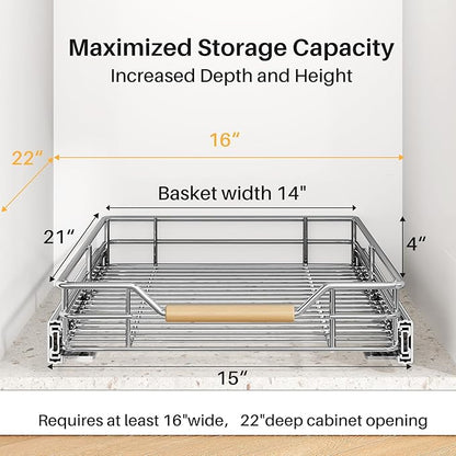 Pull out Cabinet Organizer, Heavy Duty Smooth Sliding Under Cabinet Shelves - Image 3