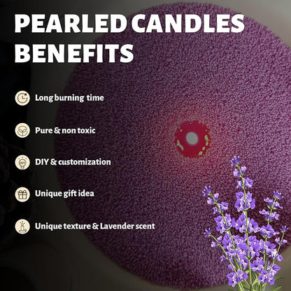 Lavender Scented Purple Pearled Candle 18oz Luxury Sand Candle Granulated Wax - Image 3