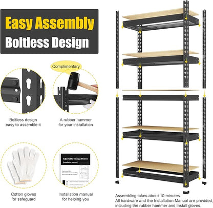 PrimeZone 32"W x 16"D x 63" H Storage Shelves - Image 8