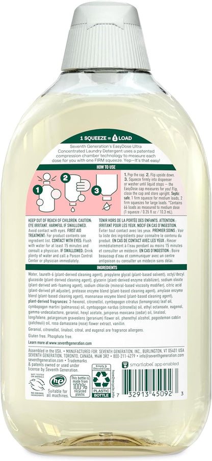 Seventh Generation EasyDose Laundry Detergent Ultra Concentrated Rose Washing - Image 2
