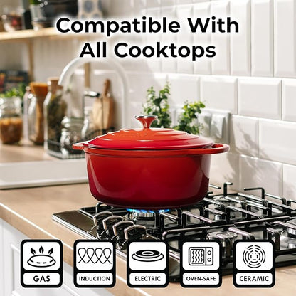 Zulay Kitchen 5 Quart Enameled Cast Iron Dutch Oven Pot - Image 3