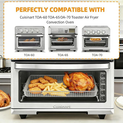2Pcs Stainless Steel Oven Air Fryer Basket and Tray Replacement - Image 6