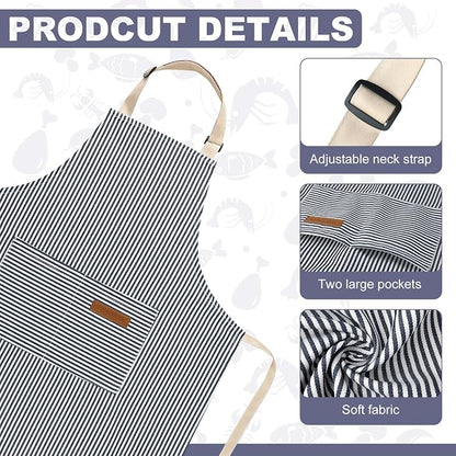 2 Pack Stripes Kids Apron, Kids Cooking Aprons - Image 3