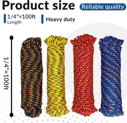Diamond Braided Polypropylene Rope Nylon Mix Thick Heavy Duty Ropes 1/4 inch - Image 2