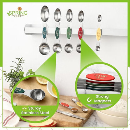 Spring Chef Stainless Steel Magnetic Measuring Spoons Set of 8 - Image 5