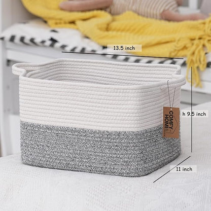 COMFY-HOMI 3-Pack Cotton Rope Woven Basket - Image 4